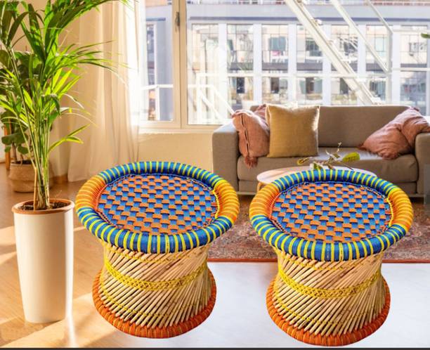 KISMAT COLLECTION Handmade Bamboo Stool for Home,Office & Livingroom Outdoor & Cafeteria Stool