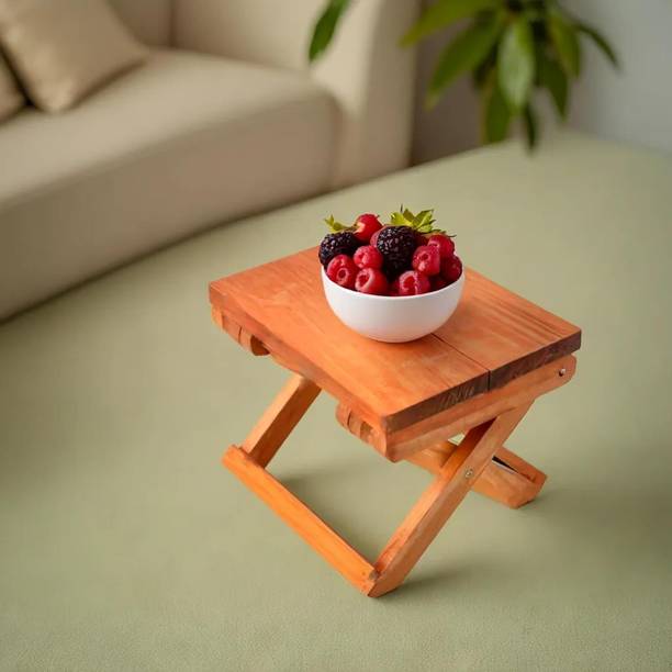 Larihk Retail Wooden Natural Foldable Coffee Table, Patio End Table for Living Room, Bedrooms Stool