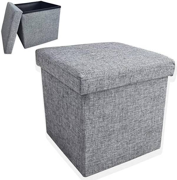 Holy Delight Cube Shape Sitting Stool with Storage Box Living Foldable Storage Living Stool