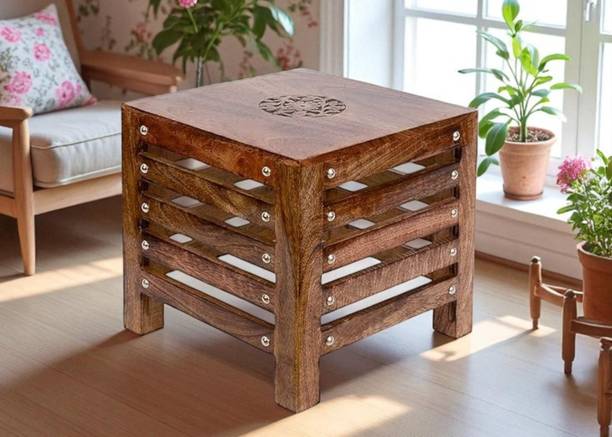 OverseasMart Wooden Stools 12x12 inches for Living Room Sitting Chair for Home Living & Bedroom Stool