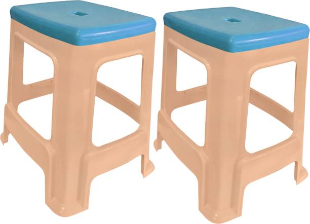 wow craft Heavy Duty Plastic Stool for Living & Bedroom Blue Top Living & Bedroom Stool