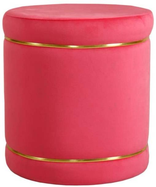 Access craft Access Craft Solid Wood Standard Ottoman (Finish Color -Baby pink,Pre Assembled) Stool