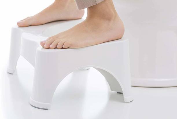 Exotic Mall Portable Sturdy Plastic Piles Relief Toilet Step Stool for Elderly Children Stool (White) Stool