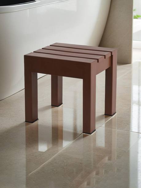 Heart Home Plastic Stool for Home Use | Anti Slip Bath Stools for Bathroom | Brown Bathroom Stool