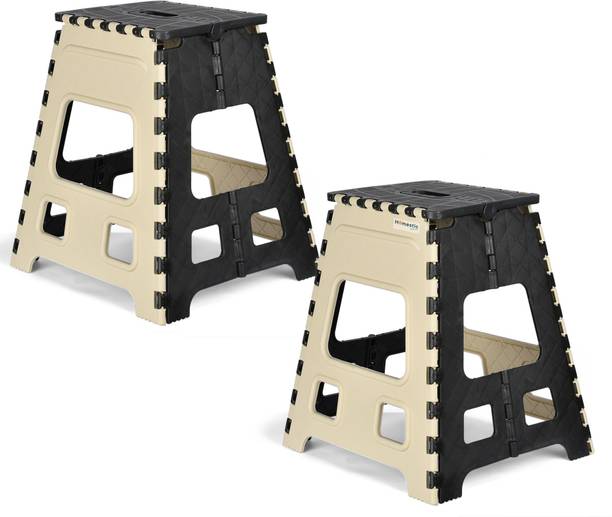 HOMESTIC Collapsible Stool Outdoor-Fishing-Gardening-Travel|Pack of 2|Large|Cream & Black Stool