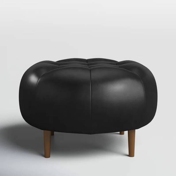 lifestyle furniture LF Leather Ottoman Black pouffe for Sitting Leather Ottoman (31x31x19 inch) 8 Kg Living & Bedroom Stool
