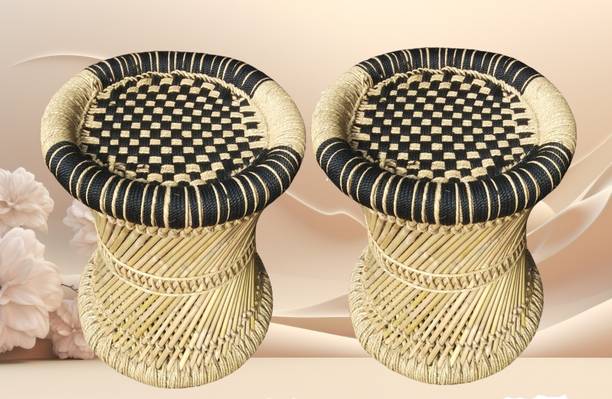 KISMAT COLLECTION Handmade Bamboo Stool for Home,Office & Livingroom Outdoor & Cafeteria Stool
