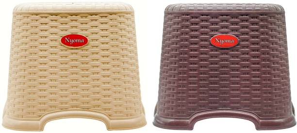 Nyoma Anti-Skid Grip Plastic Stool Set of 2 for Bathroom & Kitchen Living & Bedroom Stool