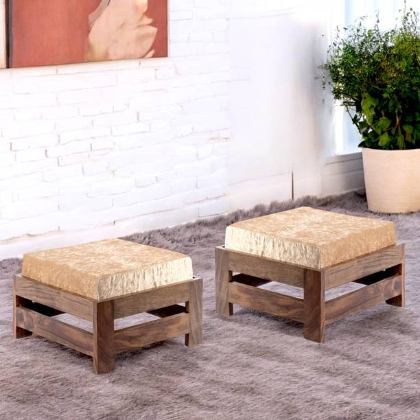 Ikiriya Sheesham Wood Contemporary Square Foot Living & Bedroom Stool