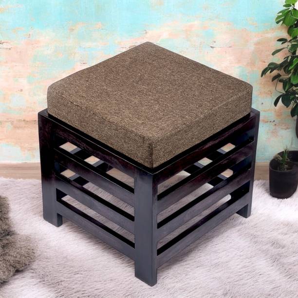 Ikiriya Houston Sheesham Wood Contemporary Square Living & Bedroom Stool