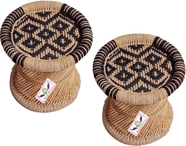 RCLV Handmade Bamboo stool for Home & Office Size 15X16 Outdoor & Cafeteria Stool