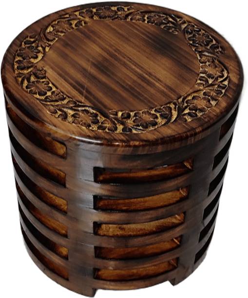 NICE CRAFTS Wooden Stools for Living Room Sitting Chair for Home Handcrafted Antique Finish Stool