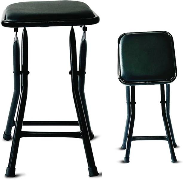 koorsi and co Compact Foldable Dumroo Metal Stool Set-1, Heavy Duty 18-Inch Portable Stool Living & Bedroom Stool