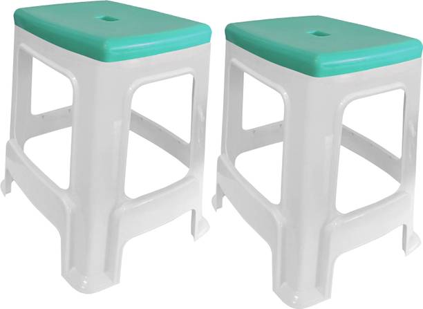 wow craft Heavy Duty Plastic Seating Stool for Home, Office & Garden Aquagreen Top Living & Bedroom Stool