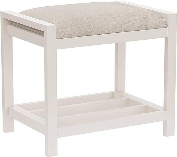 Indian Decor 37051 Large Vanity Stool with Metal Legs, Cushion Vanity Chair, Stool