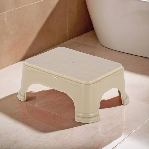HOMESTIC Durable Bathroom Stool for Bathing for Home | Plain - Beige Stool