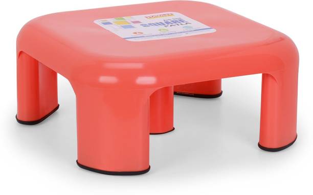 RATAN Square Small Size Peach Stool for Bathroom Sitting Bathroom Stool