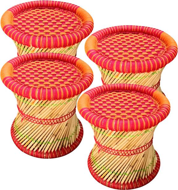 YASHIKA CREATION Cane Bar Stool Mudda/muddi/cafeteria stool for Indoor/Outdoor multicolor Outdoor & Cafeteria Stool