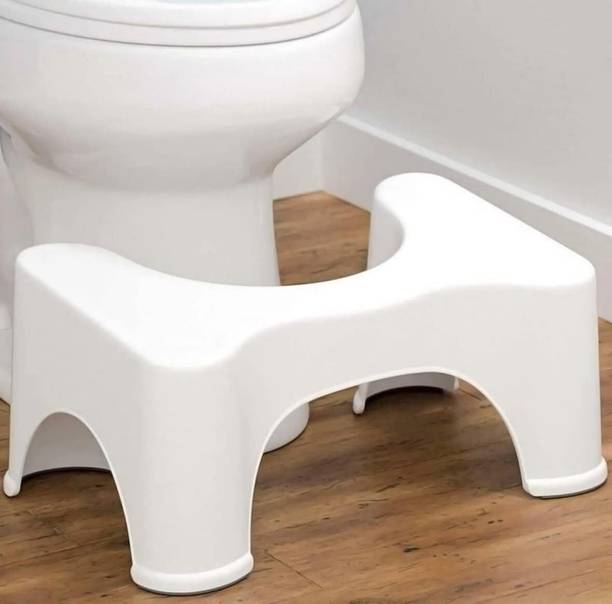 PARASNATH Squat Toilet Seat Leg Stool 8 inch (White Colour) Portable Comfortable Sturdy Bathroom Stool