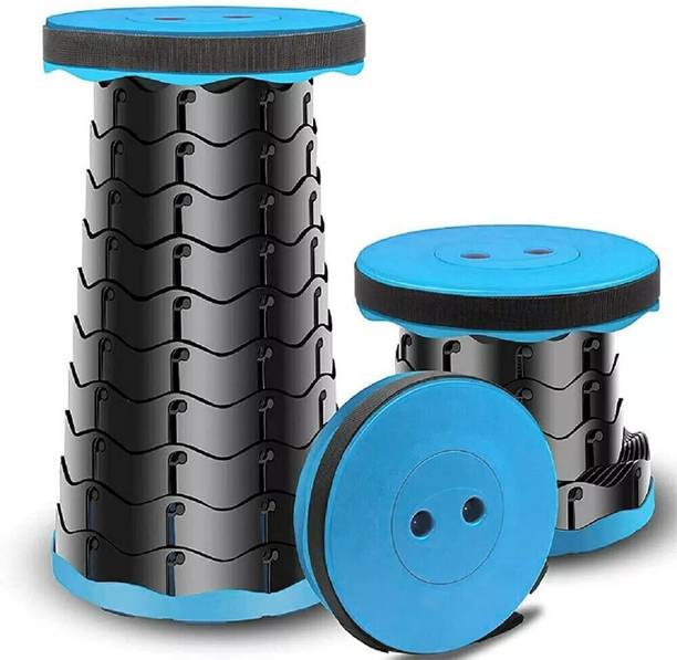ActrovaX Portable Telescopic Stool Folding Stool Camping Stools-Blue Outdoor & Cafeteria Stool
