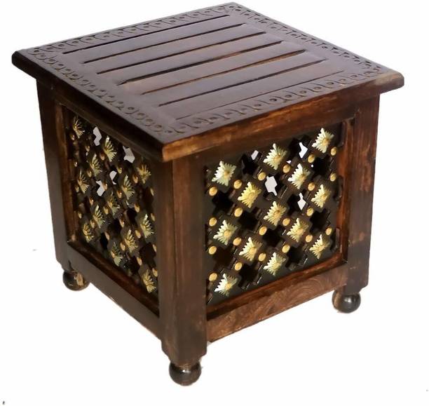 Decomart Beautiful Antique Wooden Stool with Storage for Living and Bedroom Furniture Stool