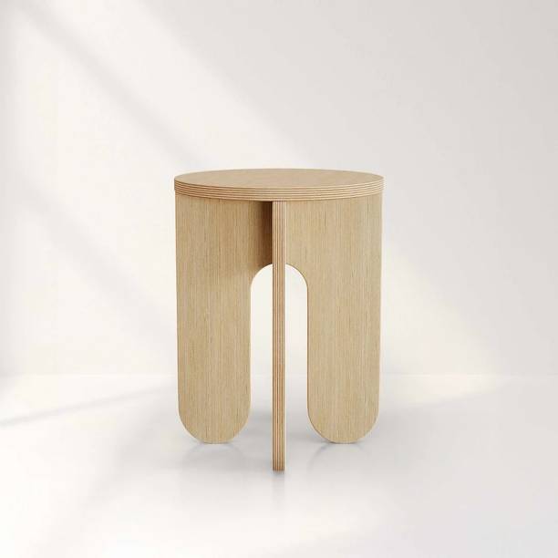 XSOURCE Natural Wooden Folding End Table Round Side Table for Living Room & Office Stool