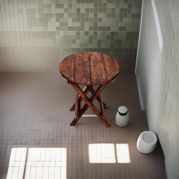 APEROL DESIGN Wooden Handicarft Round Shaped Folding Stool for Living Room Side Table 12Inch (Brown) Living & Bedroom Stool