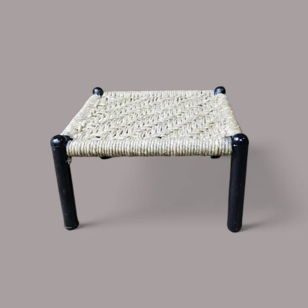 think n crafts Handcrafted Jute & Iron Sturdy Stool - Eco-friendly Seating" Stool