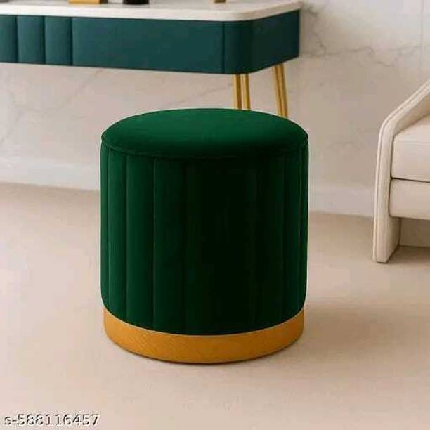 walia handicrafts Solid Wood Standard Ottoman( finish Color-Green, Pre Assemble) Living & Bedroom Stool