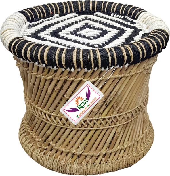 RCLV Pure Handmade and Natural Bamboo Mudda Stool/Chair SIZE- 16X13 Inch Outdoor & Cafeteria Stool