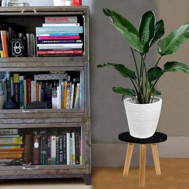 Vination Beautiful Modern Round Wooden Side Table 12 Inch|Antique Style Plant Stand Stool Living & Bedroom Stool