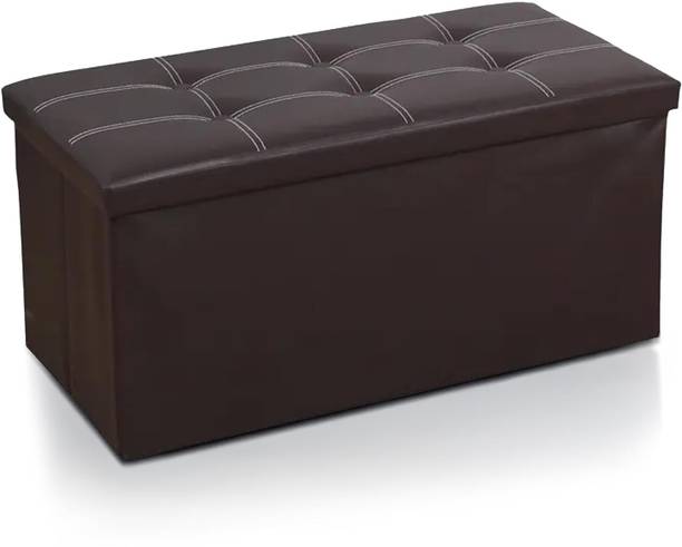 PRIME PICK Leather Storage Stool – Multi-Functional Foldable Storage Living & Bedroom Stool