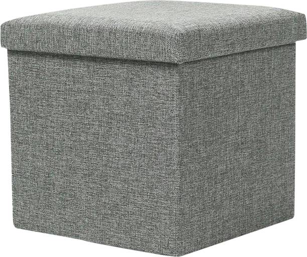 KUBER INDUSTRIES Square Folding Seating Stool for Toy-Clothes-Books|S ZH002GY|Gray Stool