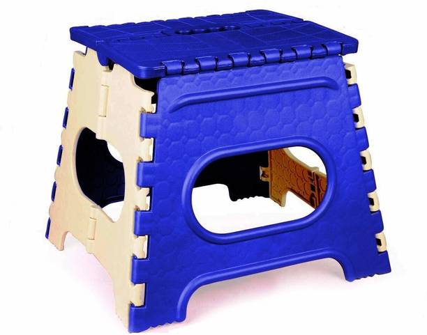 vyana sales 12 " Space Saving Plastic Fold-able Step Stool Kitchen Stool (Blue) Living & Bedroom Stool