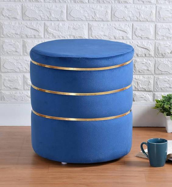 Access craft Access Craft Solid Wood Standard Ottoman (Finish Color - Blue,Pre Assembled) Stool