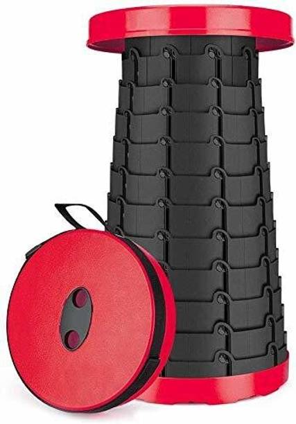 IRIS Camping Stool Retractable Folding Plastic Step Stool for Indoor, Outdoor, Camping, Walking, Hunting, Hiking, Fishing, Travel, Gardening, Beach, 2.5" to 18" Adjustable Height (Red) Outdoor & Cafeteria Stool