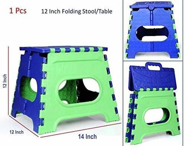 AONTAN 12 " Space Saving Plastic Fold-able Step Stool Kitchen Stool (Green) Living & Bedroom Stool