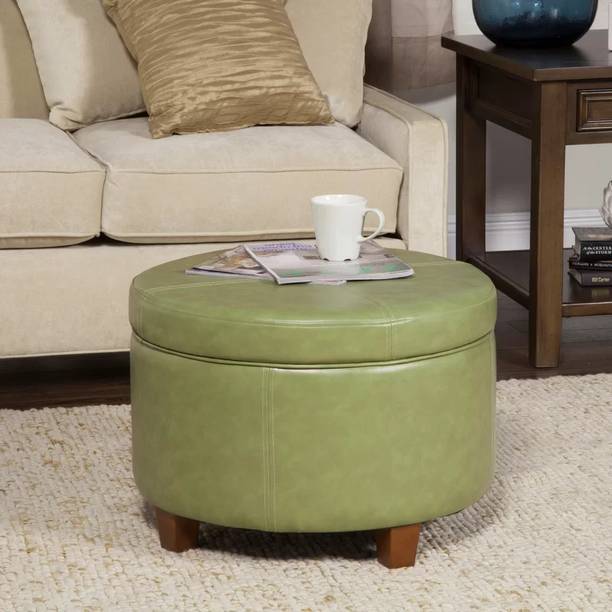 lifestyle furniture Faux Leather Storage Ottoman Foot Stool for Living Living & Bedroom Stool