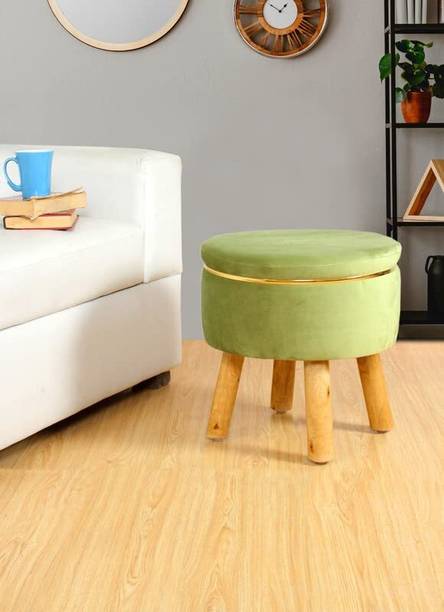 AtoZ Solid Wood Pouf