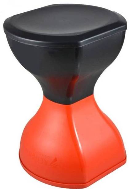 N H Enterprise New Stylish Pinakin Foldable ( Red-Black ) (Small Size) Seating Table For Living & Bedroom Outdoor & Cafeteria Plastic Bar Stool (Finish Color - Yellow - Black) Outdoor & Cafeteria Stool