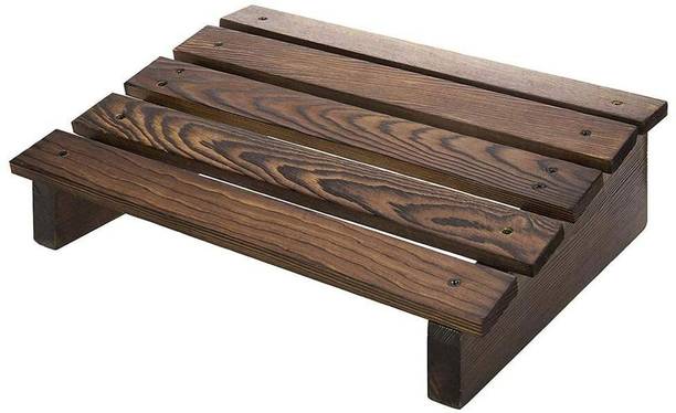Abhi Creation Foot Rest Under Table for Office Home Natural Pine Wooden Living & Bedroom Stool