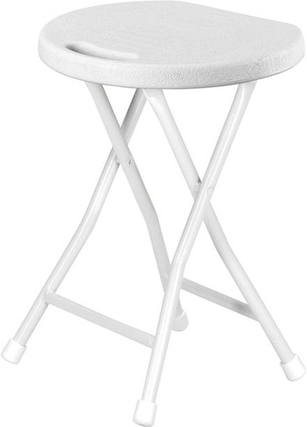 FLIPXEN Metal Folding Stool Set of 1 with Handles Plastic Portable Dining Chair Foldable Outdoor & Cafeteria Stool