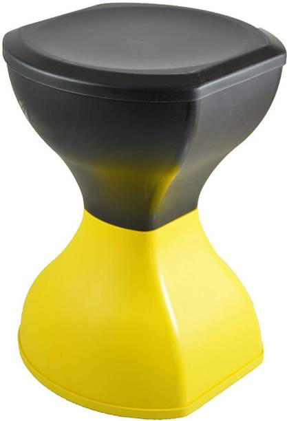 N H Enterprise New Stylish Foldable ( Yellow-Black ) (Small Size) Seating Table For Living & Bedroom Outdoor & Cafeteria Plastic Bar Stool (Finish Color - Yellow - Black) Outdoor & Cafeteria Stool