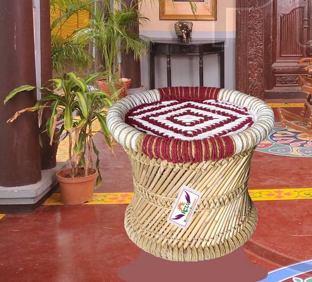 YASHIKA CREATION Rajasthani handmade bamboo mudda/Stool/chair for living room/office/home Outdoor & Cafeteria Stool