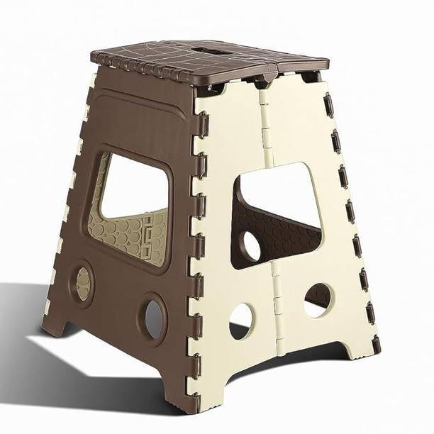 Omniversal 18 Inch Plastic Elegant Look and Super Strong Folding Step Stool for AdultS Kitchen Stool