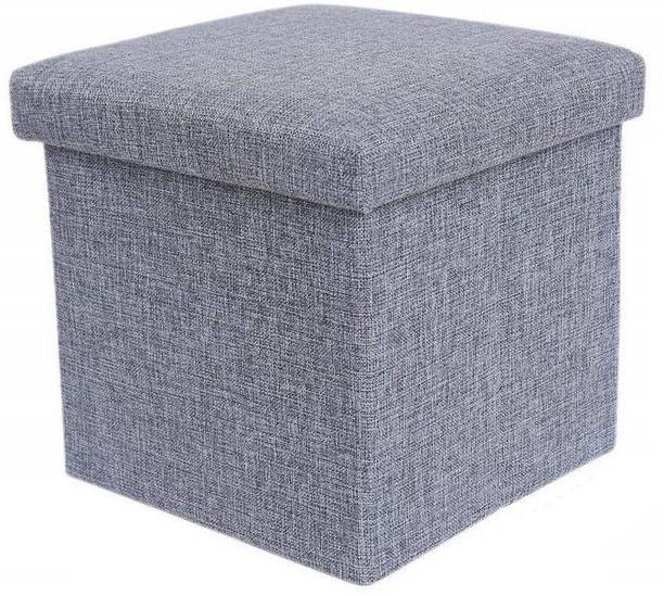 Organity Cube Shape Sitting Stool with Storage Box Living Foldable Storage Bins Clothes, Living & Bedroom Stool