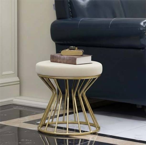 WallHeaven Premium Iron Foot Stool Round Padded Ottoman Stool