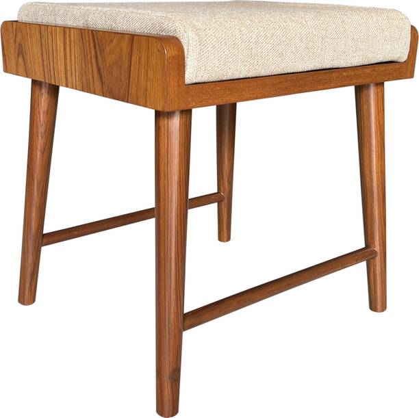 Ashofy Round Leg Stool | Seating Bench | Ottoman | Wooden Stool with Cushion Living & Bedroom Stool