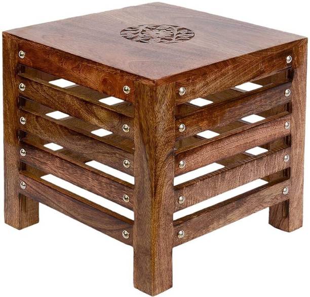 ZUHAIB CRAFTED LEGACY Wooden Stools for Living Room Sitting Chair for Home Handcrafted Antique Finish Living & Bedroom Stool