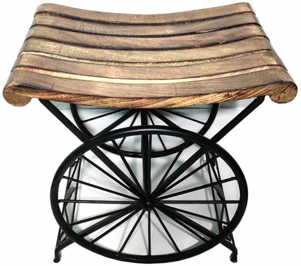 DEDECON ENTERPRISES Modern industrial stool wooden & Iron Living & Bedroom Stool